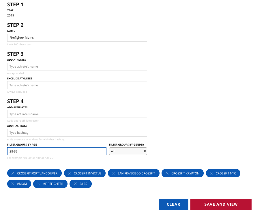 CrossFit Games Custom Leaderboard